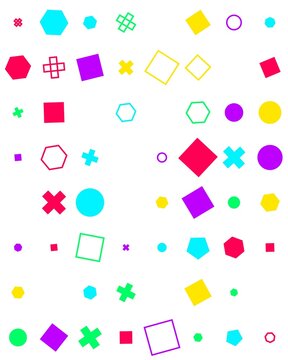 pattern grid square Colorful Geometric Shapes Pattern Seamless Background Abstract Design Elements Vector Illustration