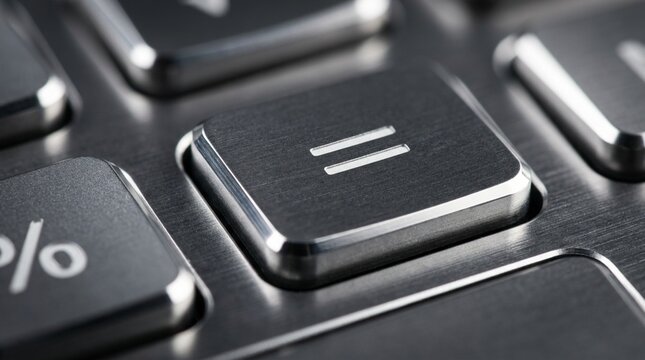 Close-up Macro of Calculator Equals Key