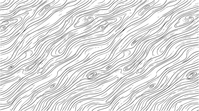 Black and White Wood Grain Seamless Vector Pattern, Minimalist Natural Timber Texture and Organic Line Background for Textile and Surface Design