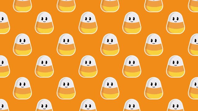 Seamless Loop of Animated Halloween Candy Corn