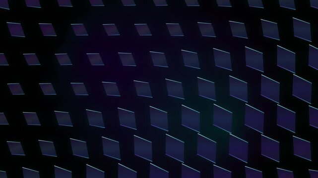 Futuristic digital grid background, purple geometric square pattern motion, high tech data visualization loop, abstract dark violet neon texture