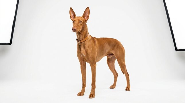 Pharaoh Hound Standing Confidently Studio Portrait