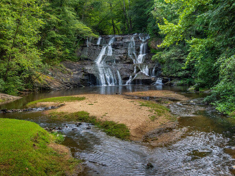 30 ft Cane Creek waterfall on Cane Creek  on the grounds of Glisson Camp and Retreat Center in Dahlonega Georgia USA