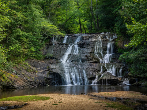 30 ft Cane Creek waterfall on Cane Creek  on the grounds of Glisson Camp and Retreat Center in Dahlonega Georgia USA