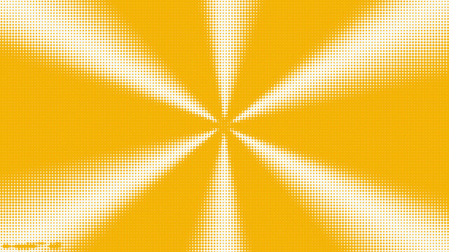 Abstract yellow and white digital halftone burst pattern