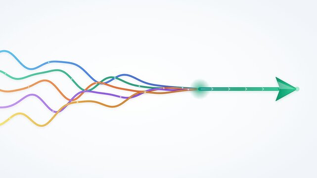 Abstract Colorful Lines Forming A Directional Arrow
