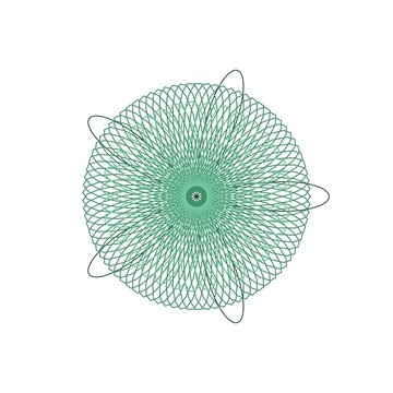 pattern guilloche square Intricate Geometric Mandala Pattern Abstract Green Swirls and Ellipses Radial Design