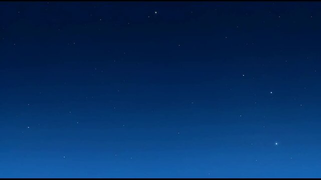 The sequence of images captures a clear night sky transitioning from twilight to darkness. Initially, the sky exhibits a gradient of deep blue hues with faint star patterns beginning to emerge