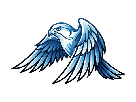 Minimalist Falcon Bird Line Art Logo Vector Illustration
