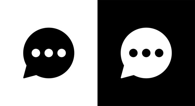 Chat bubble icon set. Message symbols for communication, conversation, comments and digital messaging.