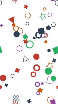 pattern geometric Colorful Geometric Shapes Scattered Randomly on White Background Abstract Pattern Vector Illustration