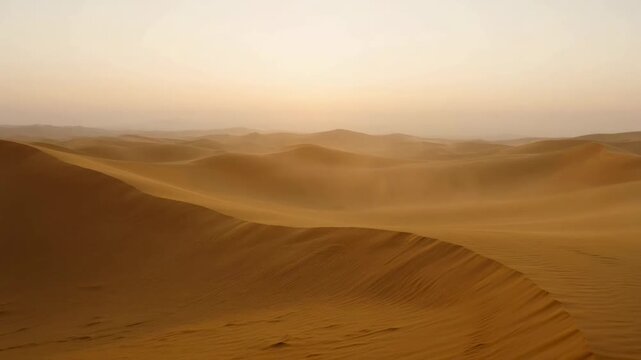 The images depict a vast desert landscape characterized by rolling sand dunes stretching into the horizon