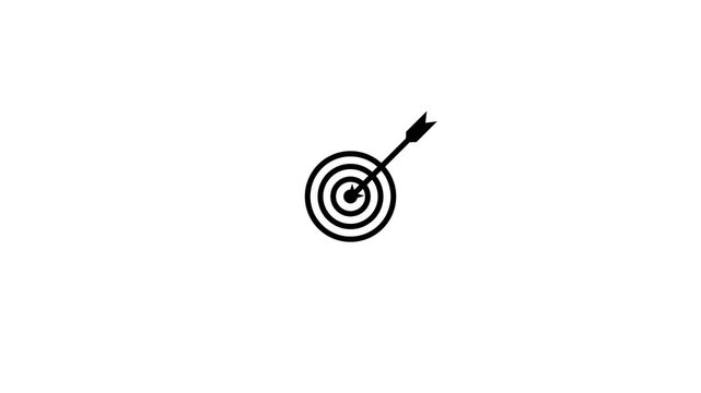 Target, aim, goal icons.Business target concept. Aim target with arrow sign and white background. Archery or goal strategy.Hit a target or goal with an arrow simple loop animation.