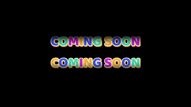 animated rolling text coming soon for movie trailers, marketing teaser, product launch announcements and website launch promotion.
