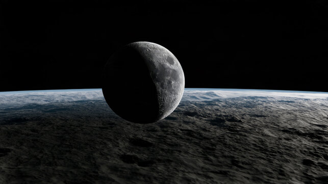 Concept illustration of planetary motion in space, Space Science Popularization Illustrations