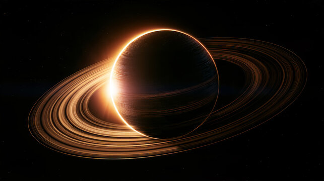 Concept illustration of planetary motion in space, Space Science Popularization Illustrations
