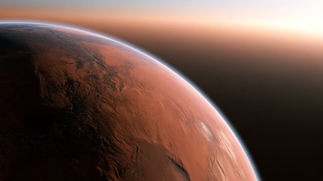 Concept illustration of planetary motion in space, Space Science Popularization Illustrations