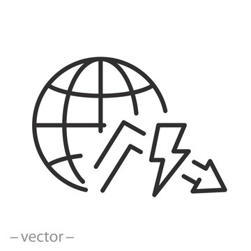 Energy crisis icon, global energy shortage, vector illustration
