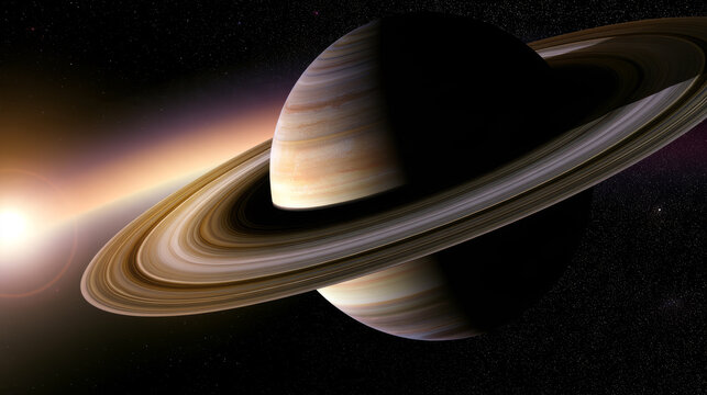 Concept illustration of planetary motion in space, Space Science Popularization Illustrations