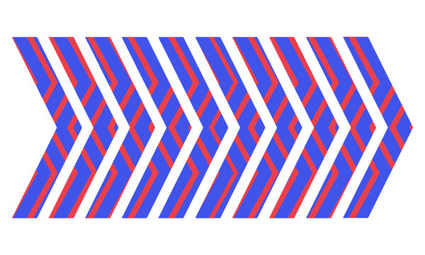 Yellow gradient chevron arrow pattern with fade effect pointing right on transparent background. Gradient chevron arrow pattern. Abstract directional movement design. Modern forward indicator symbol 