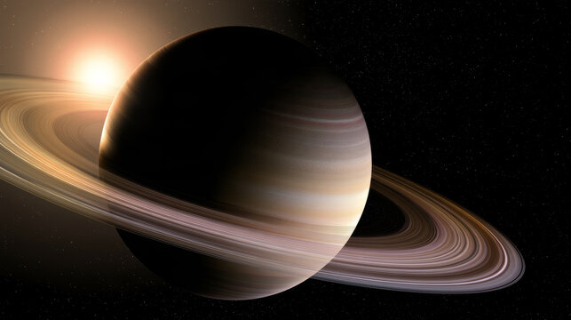 Concept illustration of planetary motion in space, Space Science Popularization Illustrations