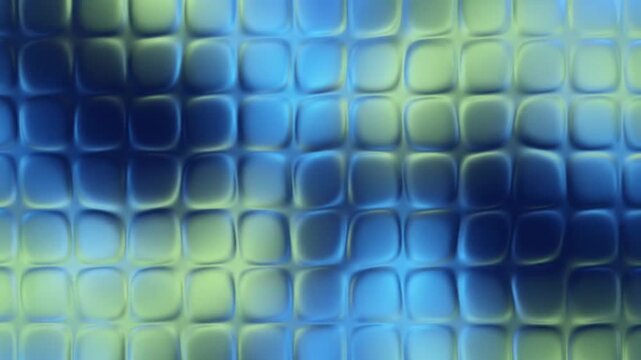 Abstract 3d background with soft blue and green rounded square grid pattern