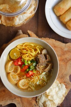 Bowl of soto mie Bogor 