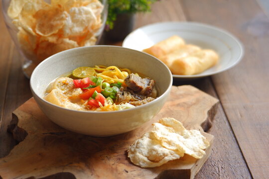 Bowl of soto mie Bogor 