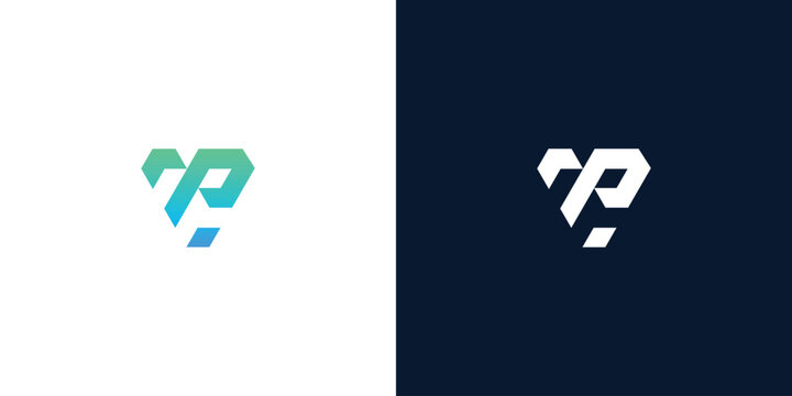 Abstract V P letter logo design concept, creative and modern letter V and P initials logo, brand identity