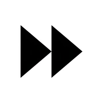 Fast forward icon with two black triangles on a white background