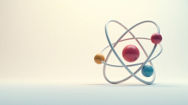 Abstract Atomic Structure Model with Colorful Orbiting Particles on a Neutral Background