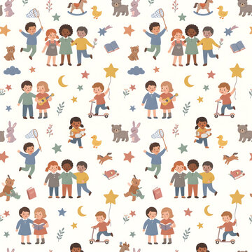 business people icons seamless pattern