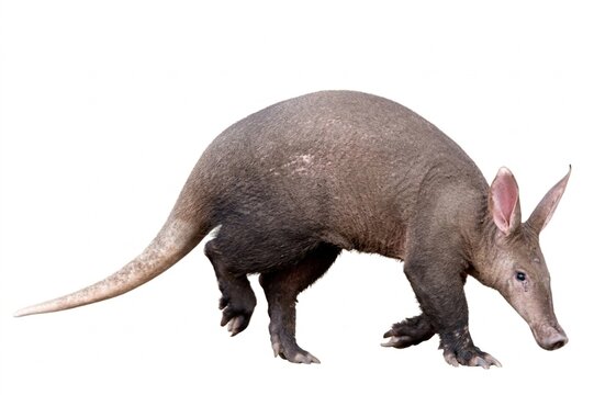 Aardvark (Orycteropus afer) Walking Isolated on White Background