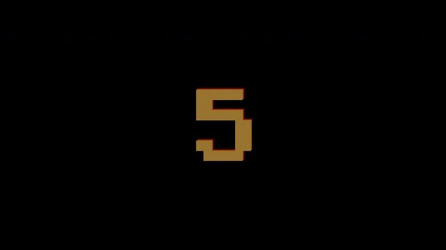 Pixel art countdown 10 to zero with loading circle 8bit for classic game animation.