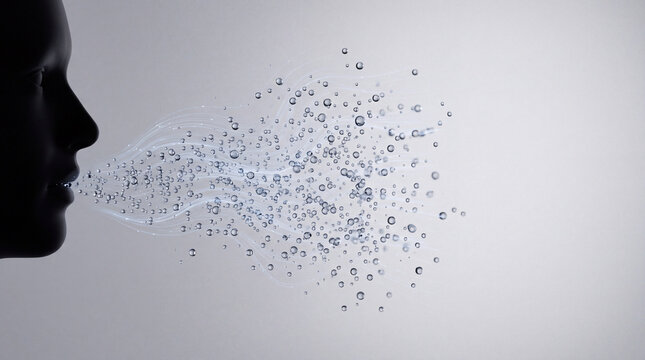 Human Profile Exhaling Respiratory Droplets Aerosol Transmission