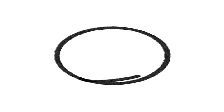 Hand drawn oval circle sketch frame for text highlighting design element.