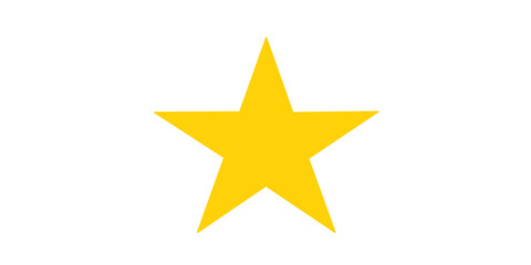 Fototapeta premium Yellow five point star vector rating icon on transparent background.