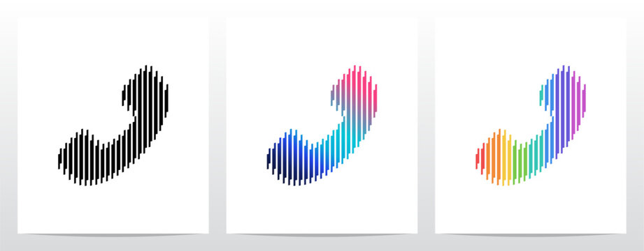 Telephone symbol mark made of vertical lines stripes parallel
