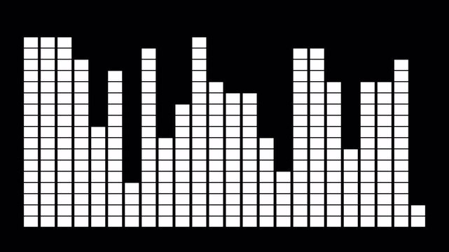 audio waveform spectrum animation with Audio wave visualization on a transparent background, Audio Equalizer Background Animation alpha chanel in 4k video