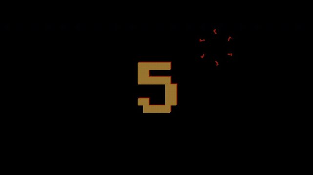 8bit countdown 10 to zero with loading circle pixel art.
