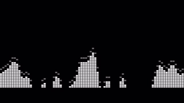   audio waveform spectrum animation on transparent black background for Audio wave visualization Animated Sound Wave voice record 4k video alpha chanel