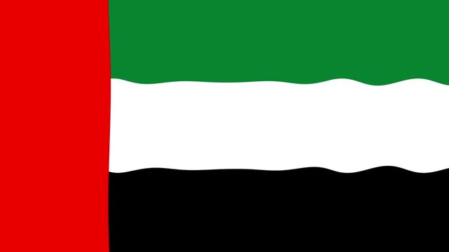 UAE flag waving in the wind &mdash; seamless looping animation, United Arab Emirates Flag. Loop Video