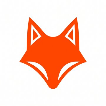 Orange fox head logo graphic icon isolated on white background