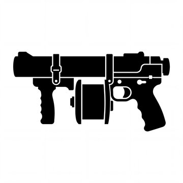 Grappling hook gun silhouette for tactical and rescue gear design