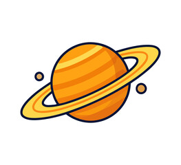 Saturn planet icon flat vector illustration © Stock Master 