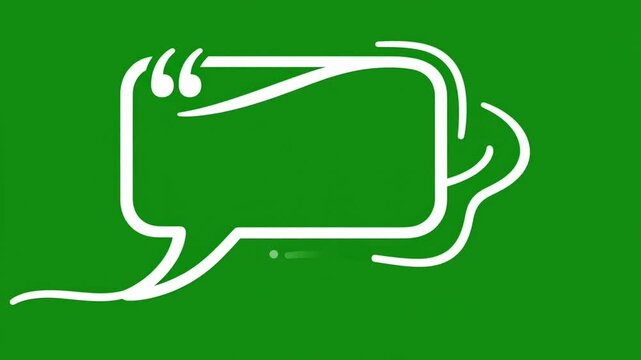 Green screen mockup display monitor calm surface electronic template visual blank cyber video tech device glowing modern speech bubble communication