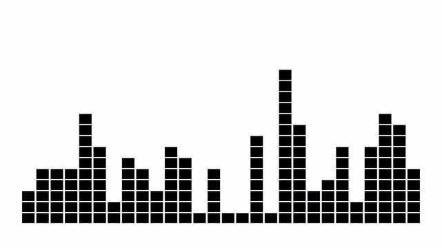 white sound wave frequency on white screen,  Realistic audio spectrum visualizer, white audio waveform visualizer animation, 4k video 