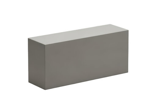 Single grey rectangular block shape isolated on transparent background