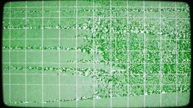 Green screen static noise electronic interference texture display calm digital distortion glitch monitor television failure error signal malfunction