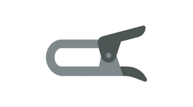 Minimalist metal spring clamp vector icon
